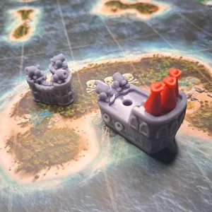 Custom Ship, Cannon, Small & Large Sails, Flag, Fort for "Plunder: A Pirate's Life" Boardgame
