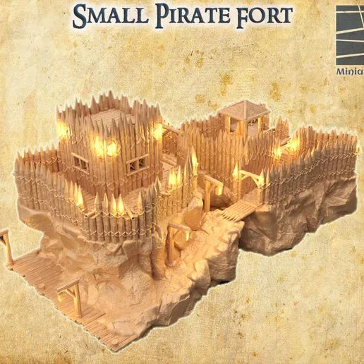 Small Pirate Fort 28 mm Tabletop Terrain