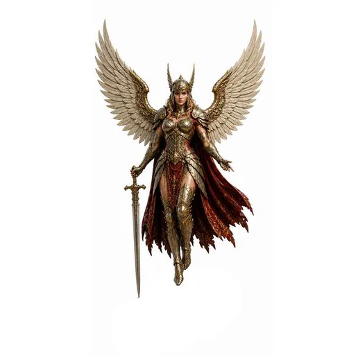 Crimson Valkyrie V4 – Winged Ascension (Angel Warrior STL for 3D Print)
