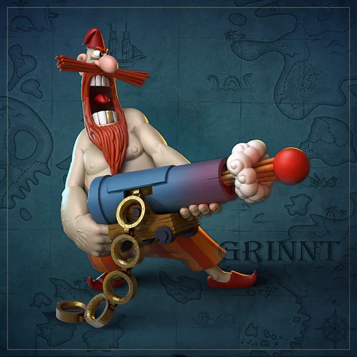 Pirate with a CANNON from TREASURE ISLAND (1988)