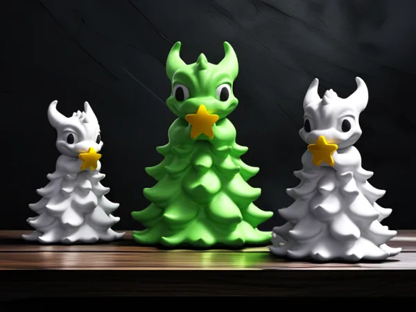 Starry Evergreen Christmas Dragon