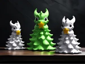 Starry Evergreen Christmas Dragon