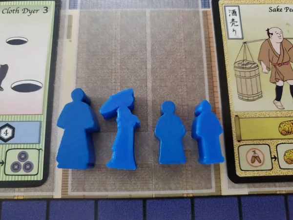 IKI board game geisha kimono meeples