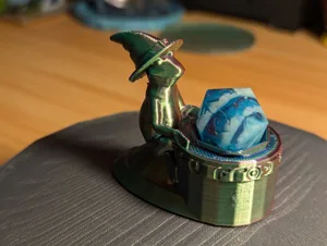 Wizard Frog Pondering His Dice Orb