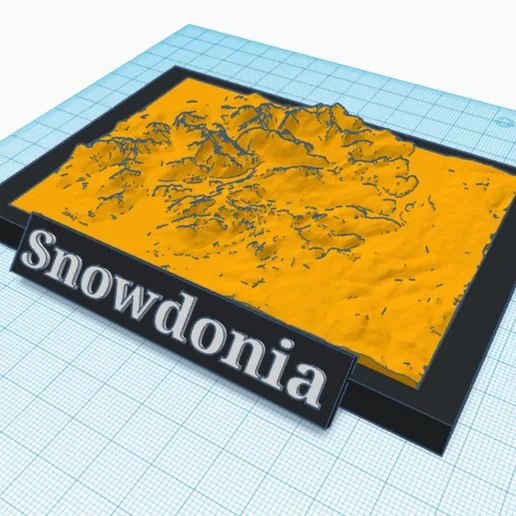 Snowdonia Mountain Hike Topographic - In a Frame & Nametag -  3d map