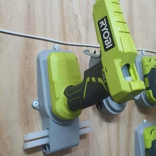 Ryobi One+ 18v Glue gun holder with 6 stick spots