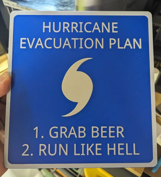Hurricane Evacuation Beer Sign