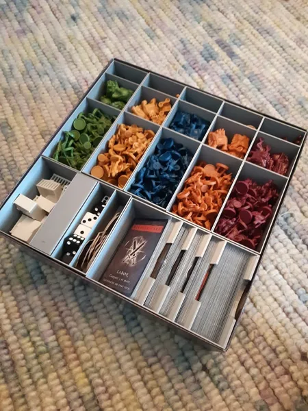 Risk Godstorm insert with sleeved cards