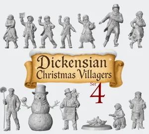 Dickensian Christmas Villagers snow day
