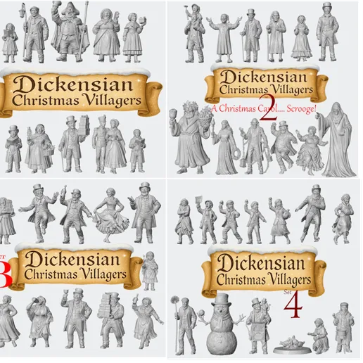 Dickensian Christmas Villagers 4 sets