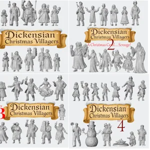 Dickensian Christmas Villagers 4 sets