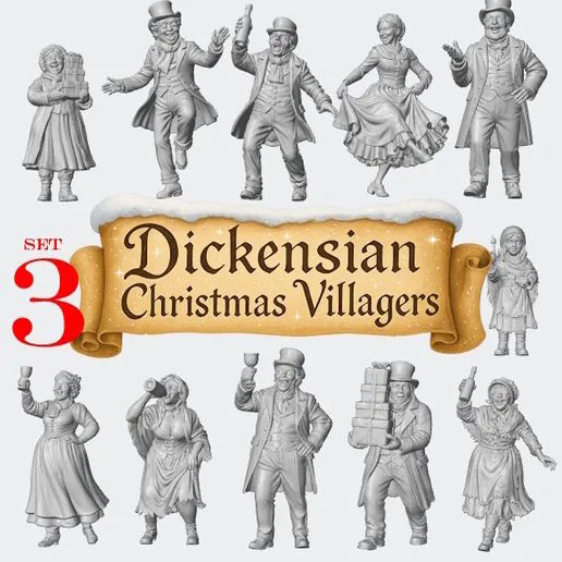 Dickensian Christmas Villagers Festive Party