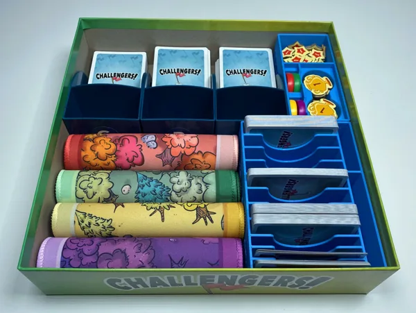 CHALLENGERS! Inlays: Card Box + Token Box + Playerboard