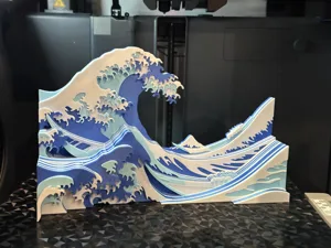 The Great Wave of Kanagawa Multi-coloured