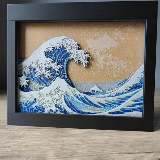 The Great Wave off Kanagawa Shadow Box