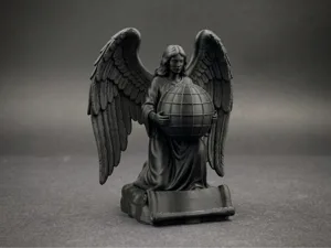 Angel Sculpture - Kneeling Figure Holding Celestia