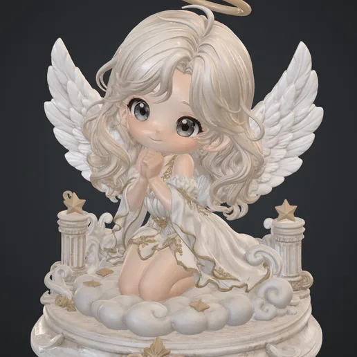Celestia Little Grace – Chibi Angel Diorama STL