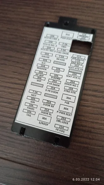 Lexus CT200h fuse box cover