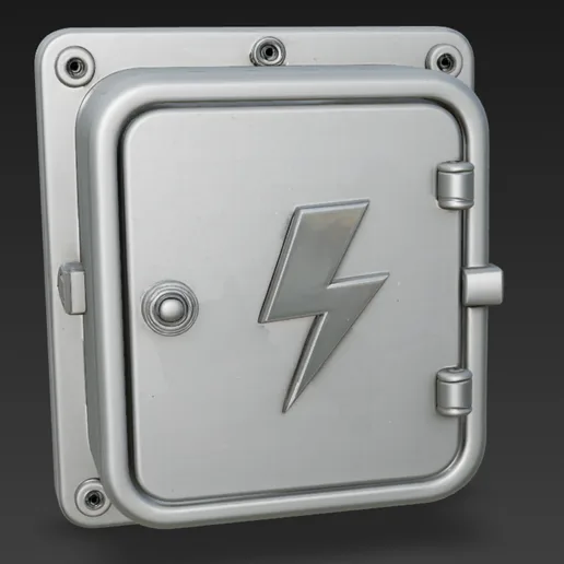 FREE - SMALL FUSE BOX - Industrial Wall Detail - STL + OBJ (4K PBR) - Commercial Use