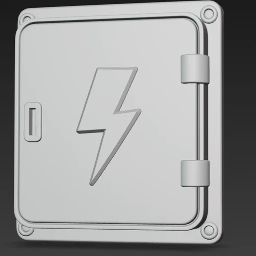 FREE - SMALL FUSE BOX - Industrial Wall Detail - STL + OBJ (4K PBR) - Commercial Use