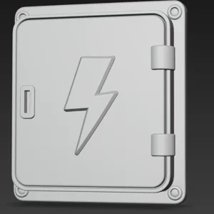 FREE - SMALL FUSE BOX - Industrial Wall Detail - STL + OBJ (4K PBR) - Commercial Use