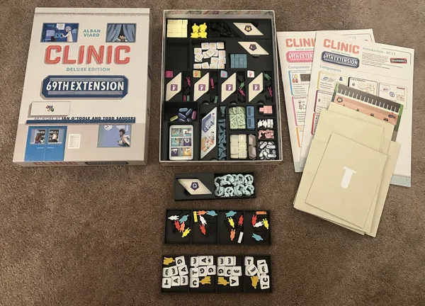 Clinic Deluxe Edition 69th Blue+Pink Extension board game organizer/insert