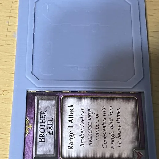 Mini card holder base and miniature base for use with Space Hulk:Death Angel card game