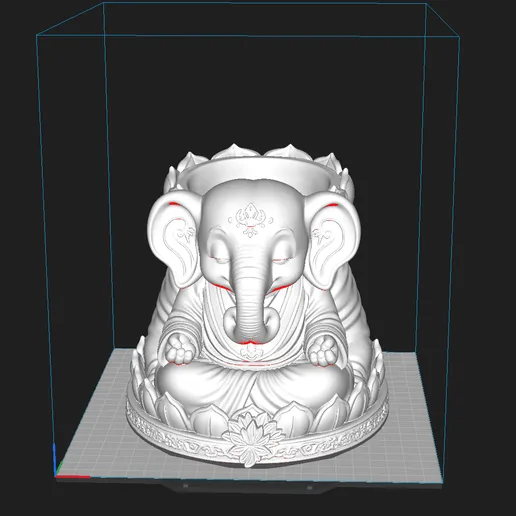 Zen Elephant Mahjong Dice Holder | Mahjong Accessory | Meditation Elephant Storage Bowl