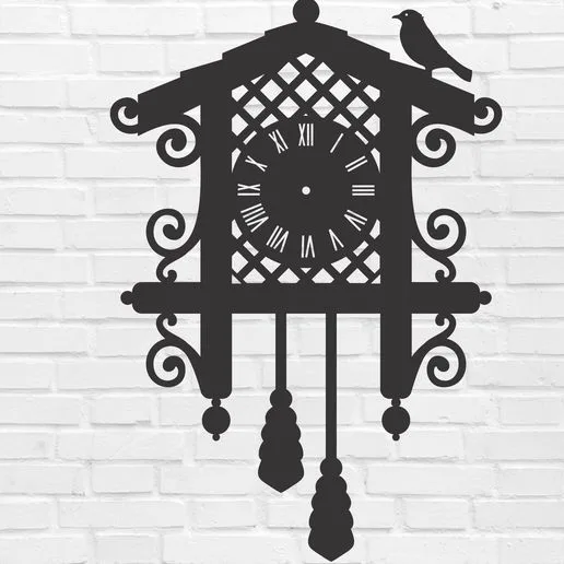 WALL CLOCK black forest cuckoo bird cottage