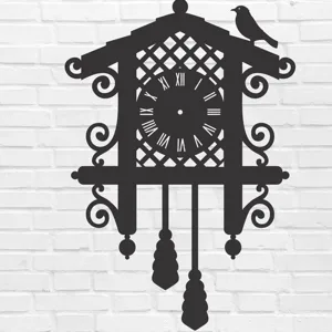 WALL CLOCK black forest cuckoo bird cottage