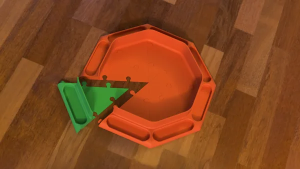 Octagonal Dice Tray, Sliced