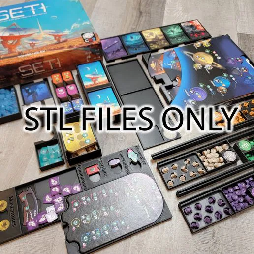 SETI insert / box organizer - with individual player trays - officially licensed - supports sleeved cards