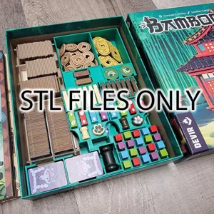 Bamboo board game insert / box organizer with individual player trays