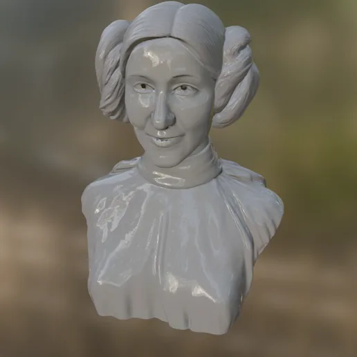 Rebel princess bust, superheroine, sculpture, shelf decoration, gamer gift, headphone stand, desk gift