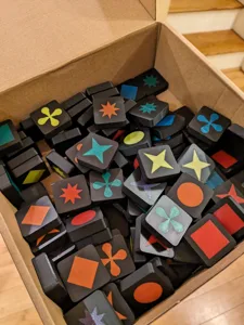 Qwirkle Tiles with Chamfered Bases