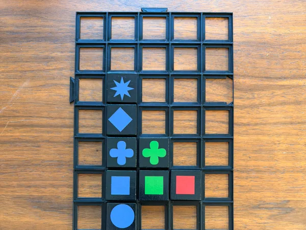 Qwirkle tile grid - Full size game tiles - a1 mini