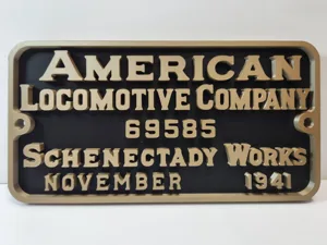 Union Pacific 4014 “Big Boy” Builder’s Plate 