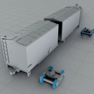 Union Pacific boxcar and Reefer Train 3D train model