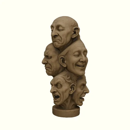 Five Faces of the Mind – Emotional Totem Bust