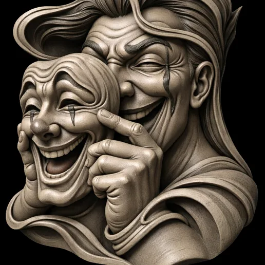 Duality of the Mind Mask of Truth Two Faces 3D printable model 3D print model