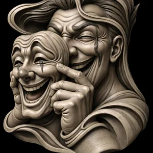 Duality of the Mind Mask of Truth Two Faces 3D printable model 3D print model