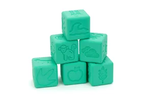 Sensory play stamp cubes with pictures
