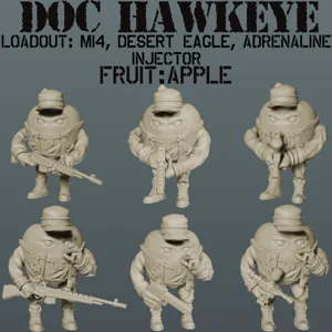 Delta Fruit: Doc Hawkeye  Apple Commando M14, Desert Eagle, ADRENALINE INJECTOR Loadout