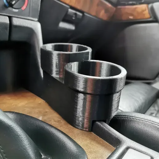 BMW e34, e32 Dual Cup Holder 3D Printed PETG Material High Resist Front Storage