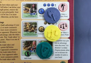 Rivals for Catan game tokens - Strength, Trade and Skill