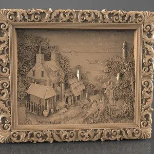 little town city frame cnc art