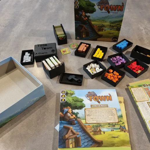 Little Town game storage insert plus Artisans extension
