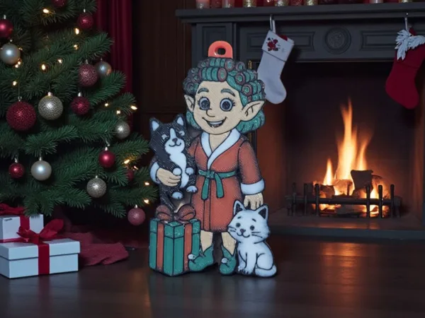 Cat Lady Holiday Ornament