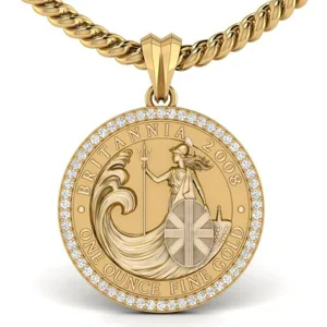 2008 1oz Britannia Bullion Coin Diamond Pendant