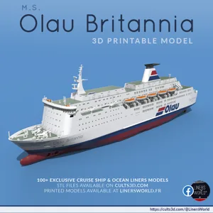 MS Olau Britannia ferry print-ready model